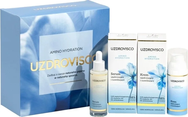 Набор для лица Uzdrovisco Amino Hydration увлажняющая сыворотка и крем с аминокислотами и гиалуронатом 30+50 мл