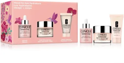 Clinique Moisture Surge Head-to-toe Hydrators набор увлажняющий для лица и тела: гель-крем 50 мл, сыворотка 30 мл, крем для тела 30 мл