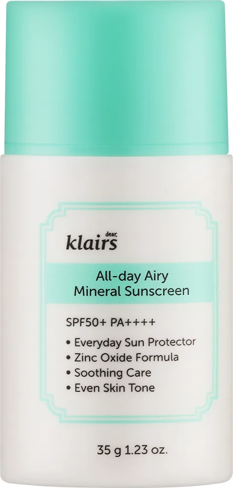 Крем для лица Dear Klairs All-day Airy минеральный солнцезащитный SPF50 60 г