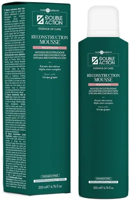 Мусс для волос Hair Company Double Action Reconstruction Mousse, восстанавливающий, для повреждённых и ослабленных волос, 200 мл