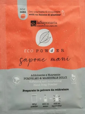 Мыло-пудра для рук La Saponaria EcoPowder с грейпфрутом и миндалём, сменный блок, 25 г