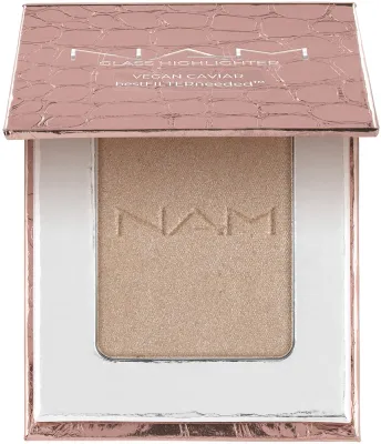 Хайлайтер для лица NAM Make Up Glass Highlighter Vegan Caviar с эффектом стекла, 6 г, оттенок 01 - Soft Gold