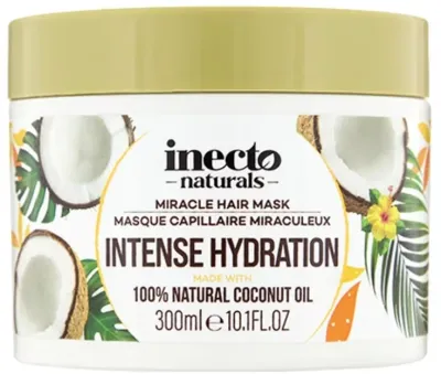 Маска для волос Inecto Naturals Coconut Oil Intense Hydration Miracle Hair Mask с кокосовым маслом, интенсивное увлажнение