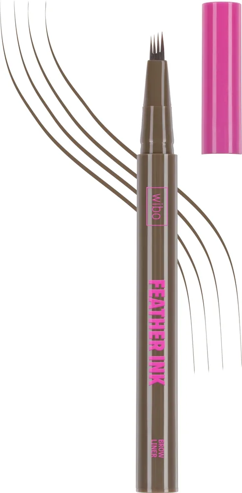 Лайнер для бровей Wibo Feather Ink 4-Tip Microcomb Brow Liner точный, с аппликатором, 1 шт, оттенок 01