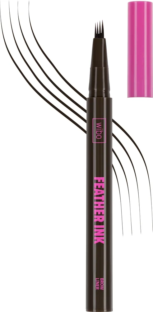 Лайнер для бровей Wibo Feather Ink 4-Tip Microcomb Brow Liner точный, с аппликатором, 1 шт, оттенок 03