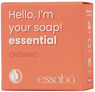 Essabo Organic Soap Essential мыло органическое твёрдое 120 г, с лавандой, апельсином и корицей, для рук и тела