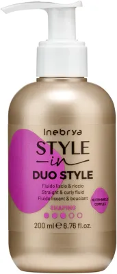 Флюид для волос Inebrya Style-In Duo Style Straight and Curly Fluid, для выпрямления и завивки, 200 мл
