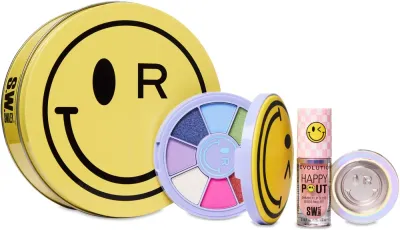 Набор для макияжа Makeup Revolution x S.W.Smiley Mood Boost Gift Set палетка теней, блеск для губ и бальзам