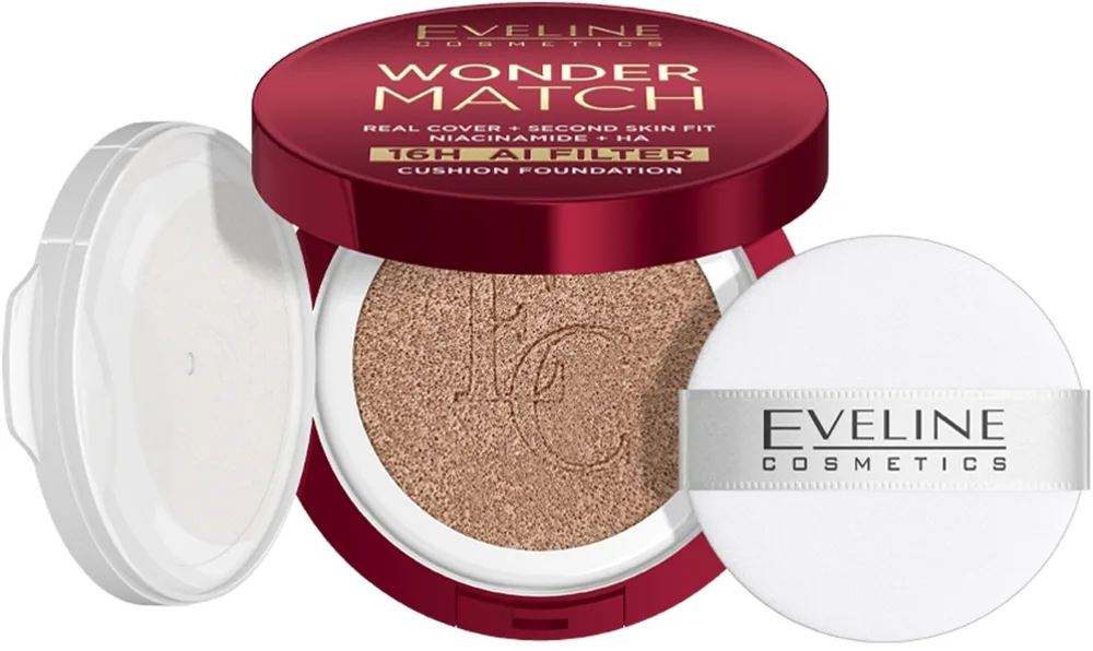 Eveline Cosmetics Podkład cushion - Стойкий кушон Eveline Wonder Match 16h Filter Cushion Foundation, оттенок 03N - Nude