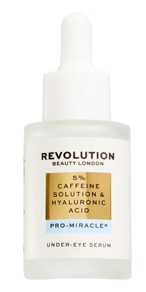 Сыворотка для области вокруг глаз Revolution Beauty Pro Miracle 5% Caffeine с кофеином ниацинамидом и глицерином 30 мл