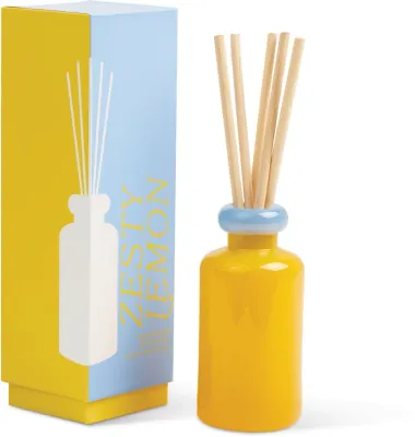 Ароматический диффузор Paddywax Stack Glass Zesty Lemon, лимонный, жёлтый с голубым, 94 мл