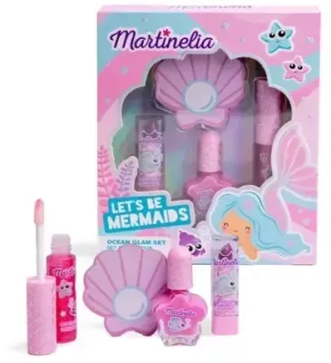 Набор детской косметики Martinelia Let'S Be Mermaids Ocean Glam Set с блеском для губ, помадой и лаком для ногтей