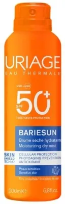 Uriage Bariesun мист для тела солнцезащитный увлажняющий SPF50 200 мл, сухой спрей от солнца, защита от UVA и UVB