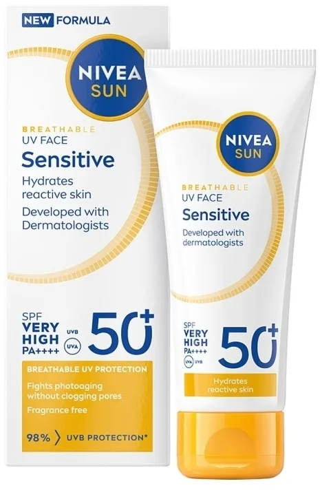 Солнцезащитный крем для лица NIVEA Sun UV Face Sensitive SPF50 40 мл