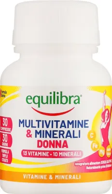 БАД Мультивитамины и минералы для женщин Equilibra Multivitamins Minerals for Women, 30 шт