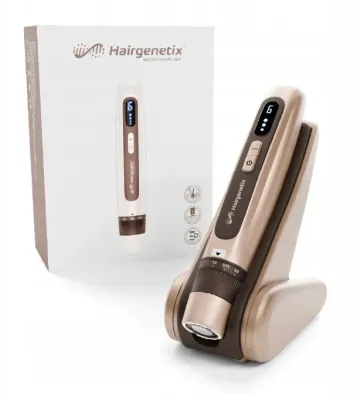Дермаштамп для кожи головы Hairgenetix Hair Mesotherapy Pen, 12 микроигл, электромагнитная стимуляция EMS, 1 шт