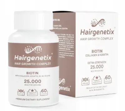 Биотин 25 000 мкг, БАД Hairgenetix Biotin 25 000 mcg, 60 шт