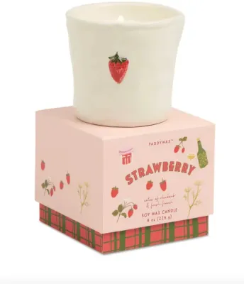 Свеча ароматическая Paddywax Strawberry керамическая, из соевого воска, 226 г