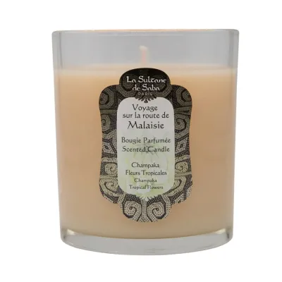 Свеча ароматическая La Sultane de Saba Malaisie Champaka Fleurs Tropicales с экзотическим ароматом, 140 г