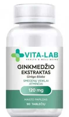 Экстракт гинкго двулопастного 120 мг, БАД Vita-Lab Food Supplement, 90 шт