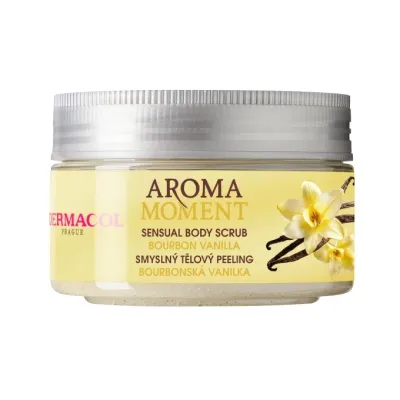 Dermacol Aroma Moment скраб для тела Sensual Body Scrub ваниль бурбон 200 г, сахарный пилинг с витамином E