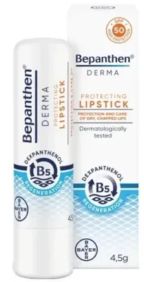 Защитная помада для губ Bepanthen Derma Protecting Lipstick SPF 50, с пантенолом и пчелиным воском, 4,5 г