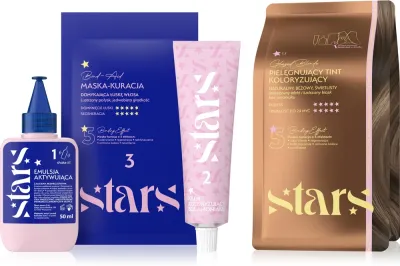 Stars from The Stars Stars - Набор для окрашивания волос Stars крем-краска 50 мл эмульсия 50 мл маска 40 мл накидка перчатки и кисть, оттенок Glazed Blonde