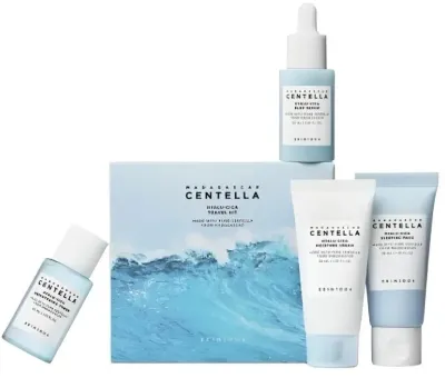 SKIN1004 Madagascar Centella Hyalu-Cica Travel Kit набор с центеллой: тонер 30 мл, сыворотка 30 мл, крем 30 мл, ночная маска 30 мл