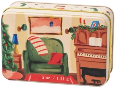 Свеча ароматическая Paddywax Christmas Piano Pomegranate Spruce соевая, в жестяной банке, два фитиля, 141 г