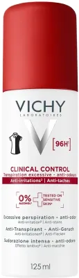 Vichy Deo Clinical Control антиперспирант спрей против пота, запаха и пятен на одежде, защита до 96 часов, 125 мл