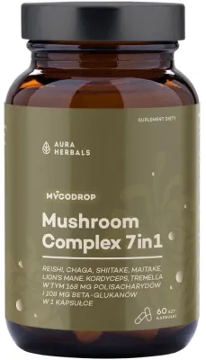 Комплекс 7 витальных грибов, БАД Aura Herbals Mushroom Complex 7in1, 60 шт