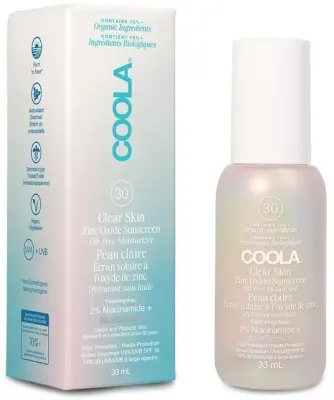 Coola Clear Skin Zinc Oxide Sunscreen крем для лица солнцезащитный с оксидом цинка SPF30 33 мл, минеральный санскрин для чувствительной кожи