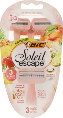 Бритвенные станки Bic Soleil Escape Peach/Pineapple женские, с 3 лезвиями, 3 шт
