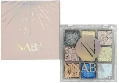 Палетка теней для век Naba Eye Pigment Palette, 9 кремовых оттенков, голографические и хамелеоновые, 8,5 г, оттенок Crystal