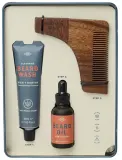 Мужской набор Gentlemen's Hardware Beard Survival шампунь для бороды 50 мл масло для бороды 30 мл и расческа в жестяной банке — фото 1