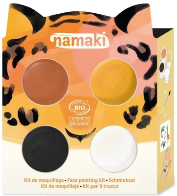 Набор красок для грима Namaki Face Painting Kit Animals с кистью и переводными тату, 4 цвета