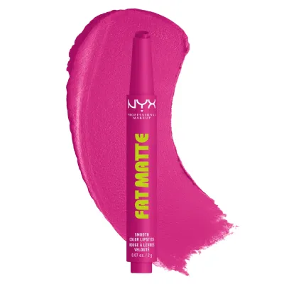 Помада для губ NYX Professional Makeup Fat Matte Smooth Color матовая кремовая в стике с кнопкой, 2 г, оттенок 13 - Fluffy Fuchsia