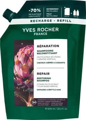 Шампунь Yves Rocher восстанавливающий с экстрактом артишока, без сульфатов, 600 мл