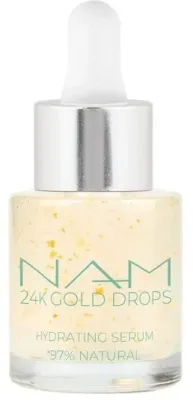 NAM Make Up 24K Gold Drops Hydrating Serum увлажняющая сыворотка для лица 20 мл с золотом и гиалуроновой кислотой