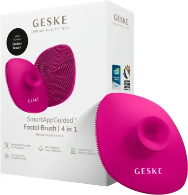 Щёточка для лица Geske Facial Brush 4 в 1, с ручкой, пурпурная, 1 шт