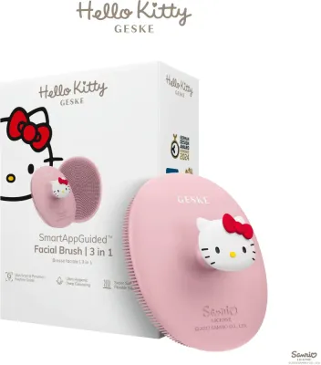 Щёточка для лица Geske Hello Kitty Facial Brush 3in1 с ручкой, розовая, 1 шт