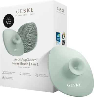 Щёточка для лица Geske Facial Brush 4 в 1, с ручкой, зелёная, 1 шт