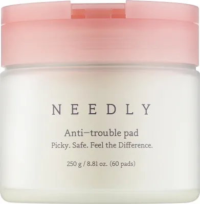 Needly Anti-Trouble Pad пэды для лица отшелушивающие для проблемной кожи 60 шт., с кислотами и центеллой