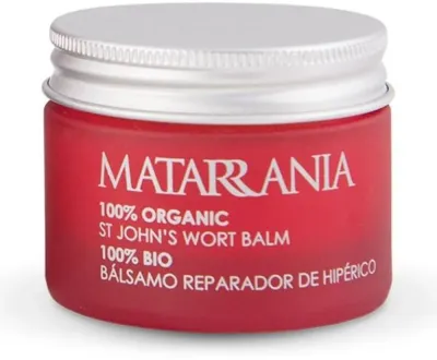 Matarrania 100% Organic St. John's Wort Balm бальзам для лица со зверобоем 30 мл, органический, с оливковым маслом и маслом ши, успокаивающий