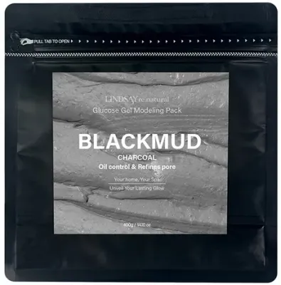Lindsay Modeling Mask Black Mud маска для лица альгинатная 400 г, моделирующая маска для домашнего и салонного ухода