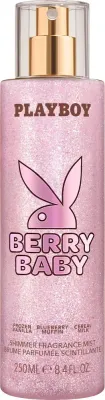 Playboy Berry Baby Shimmer мист для тела с шиммером 250 мл, парфюмированный спрей для тела с ароматом ягод и ванили