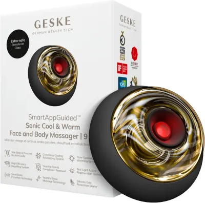 Массажёр для лица и тела Geske Sonic Cool and Warm Face And Body Massager 9in1 звуковой, 9 в 1, серый, 1 шт