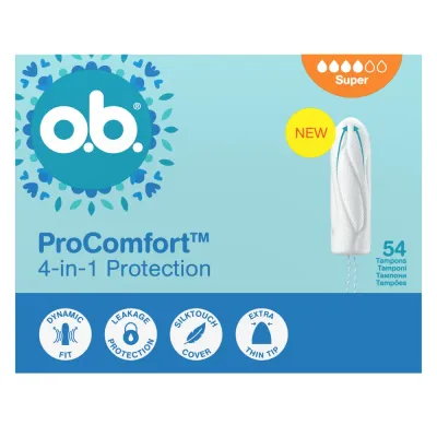 Тампоны O.b. ProComfort Super 4-in-1 Protection, 54 шт