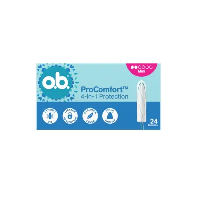 Тампоны o.b. ProComfort Mini 4-in-1 Protection Tampons с покрытием Silk Touch, 24 шт