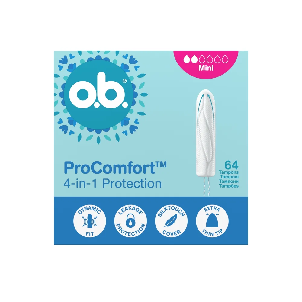 Тампоны O.b. ProComfort Mini 4-in-1 Protection, 64 шт